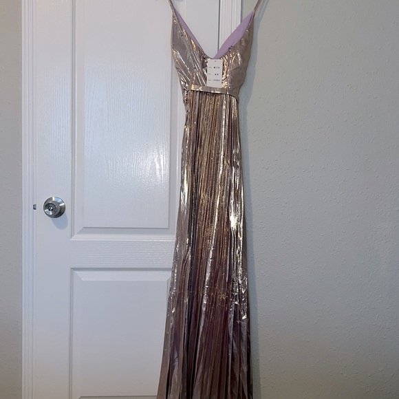 Fashion Nova Pleated Dress - Lavender - Metalic- MM - Picture 3 of 6